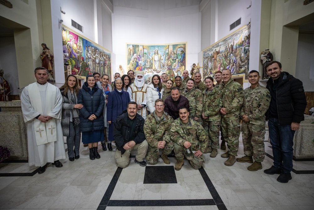 U.S. Soldiers Deliver Gifts to St. Joseph Church in Kosovo