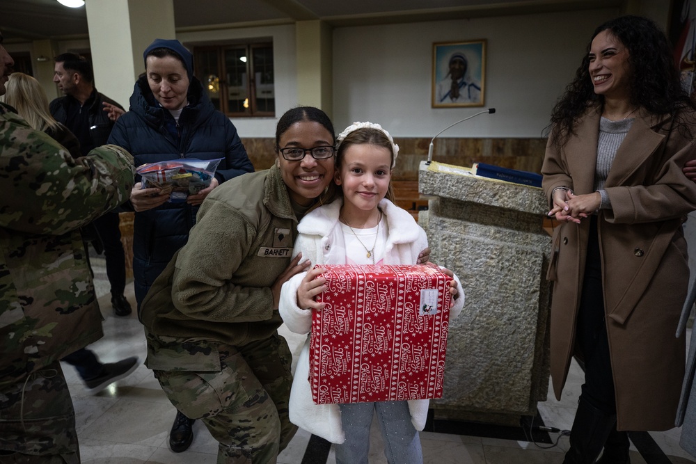 U.S. Soldiers Deliver Gifts to St. Joseph Church in Kosovo