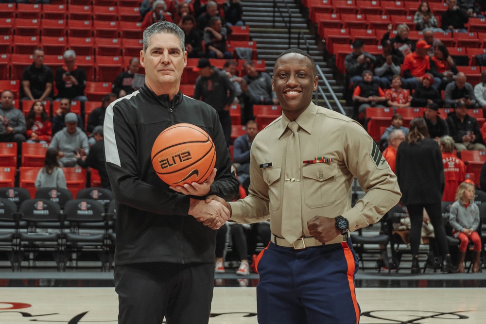 Marine Recognized at San Diego State Aztecs Men's Basketball Game