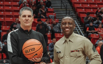 Marine Recognized at San Diego State Aztecs Men's Basketball Game