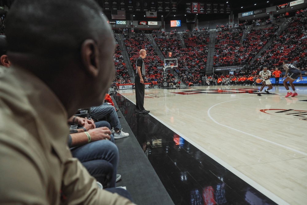 Marine Recognized at San Diego State Aztecs Men's Basketball Game