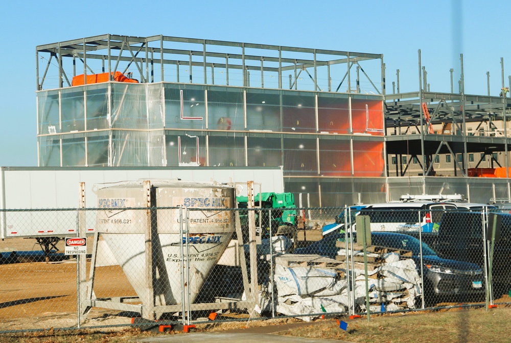 December 2024 construction operations for Fort McCoy East Barracks Project