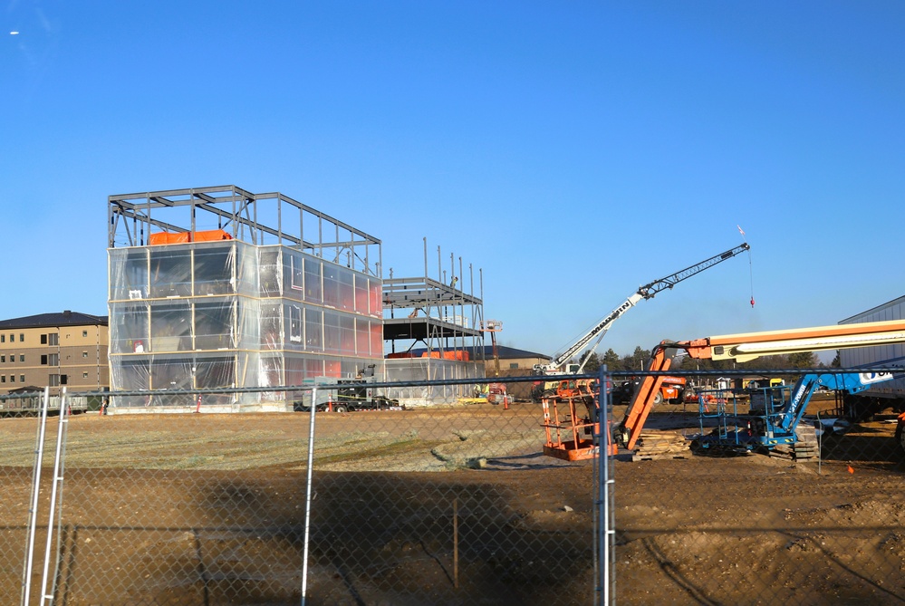 December 2024 construction operations for Fort McCoy East Barracks Project