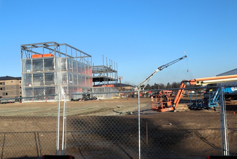 December 2024 construction operations for Fort McCoy East Barracks Project