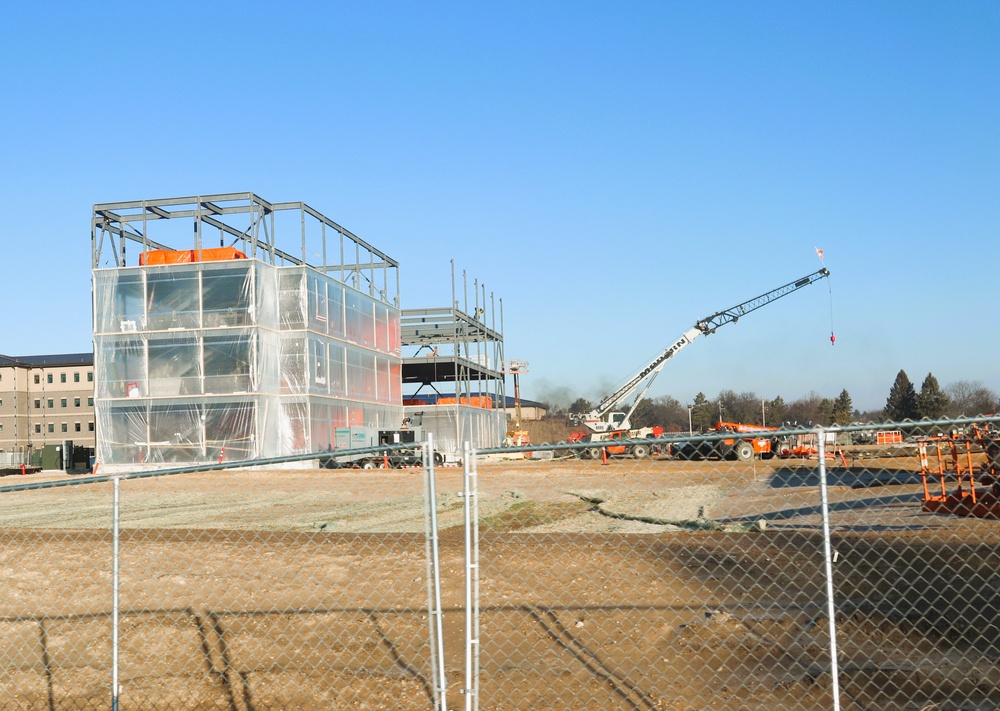 December 2024 construction operations for Fort McCoy East Barracks Project