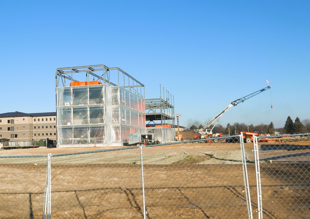 December 2024 construction operations for Fort McCoy East Barracks Project