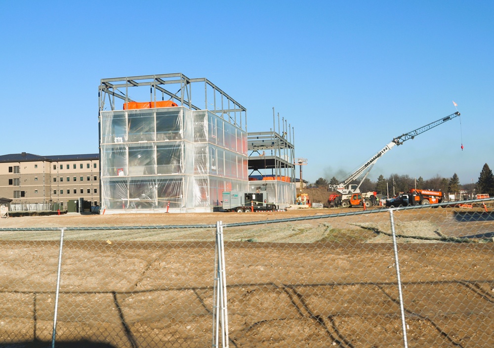 December 2024 construction operations for Fort McCoy East Barracks Project