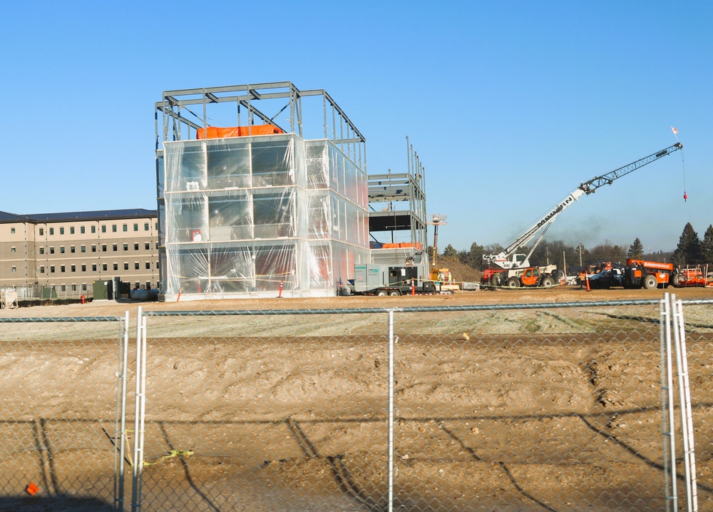 December 2024 construction operations for Fort McCoy East Barracks Project