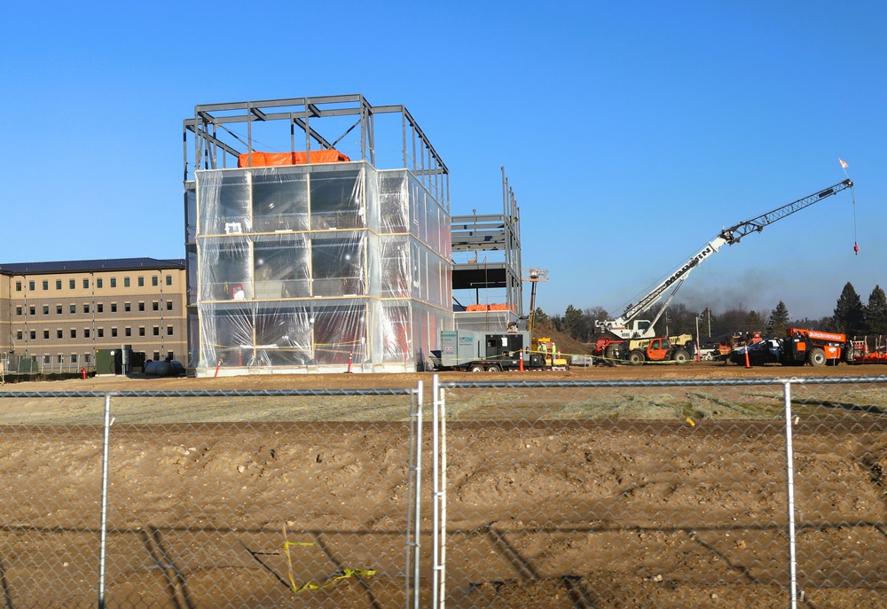 December 2024 construction operations for Fort McCoy East Barracks Project