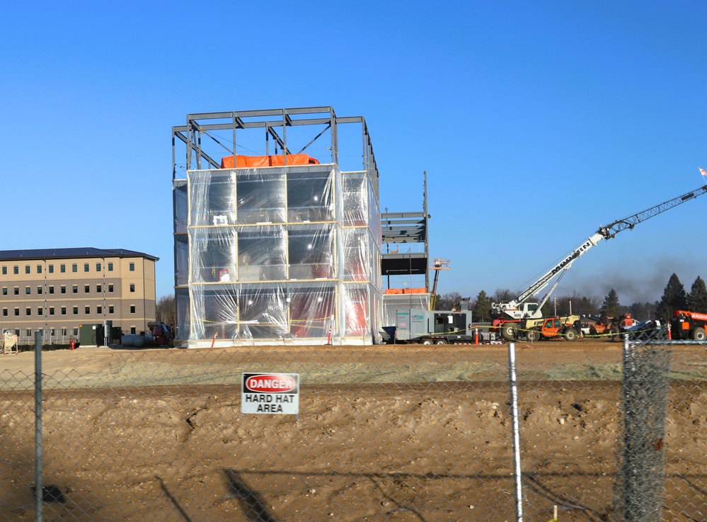 December 2024 construction operations for Fort McCoy East Barracks Project