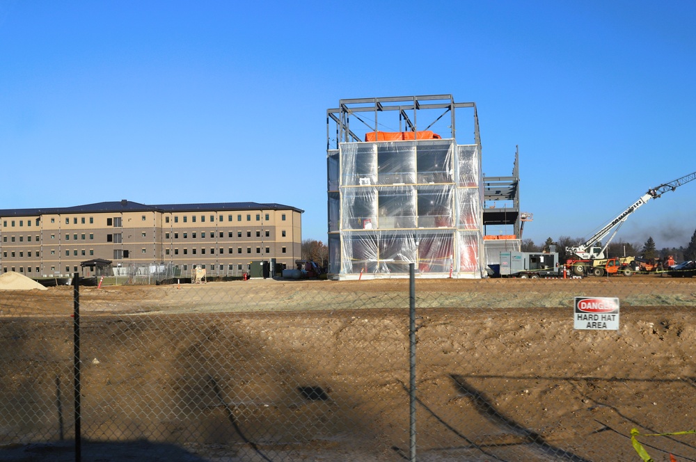 December 2024 construction operations for Fort McCoy East Barracks Project