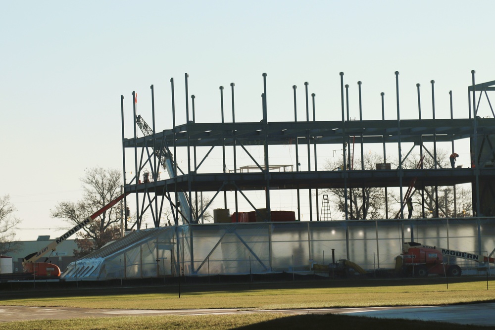 December 2024 construction operations for Fort McCoy East Barracks Project