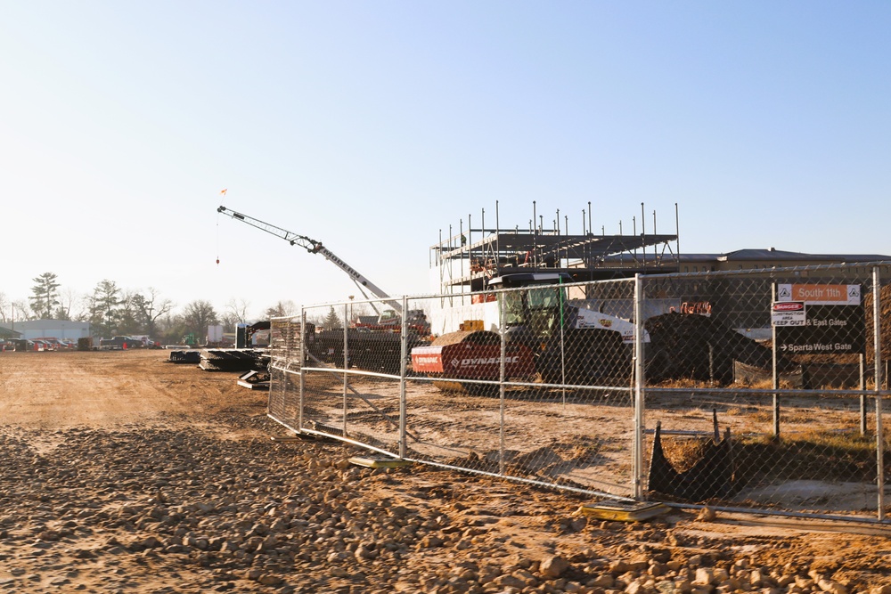 December 2024 construction operations for Fort McCoy East Barracks Project