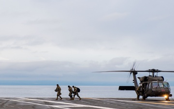 USS Ronald Reagan (CVN 76) conducts joint flight deck operations with the U.S. Army