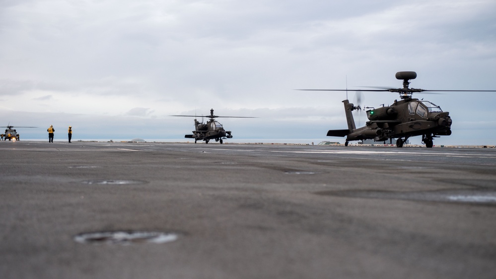 USS Ronald Reagan (CVN 76) conducts joint flight deck operations with the U.S. Army