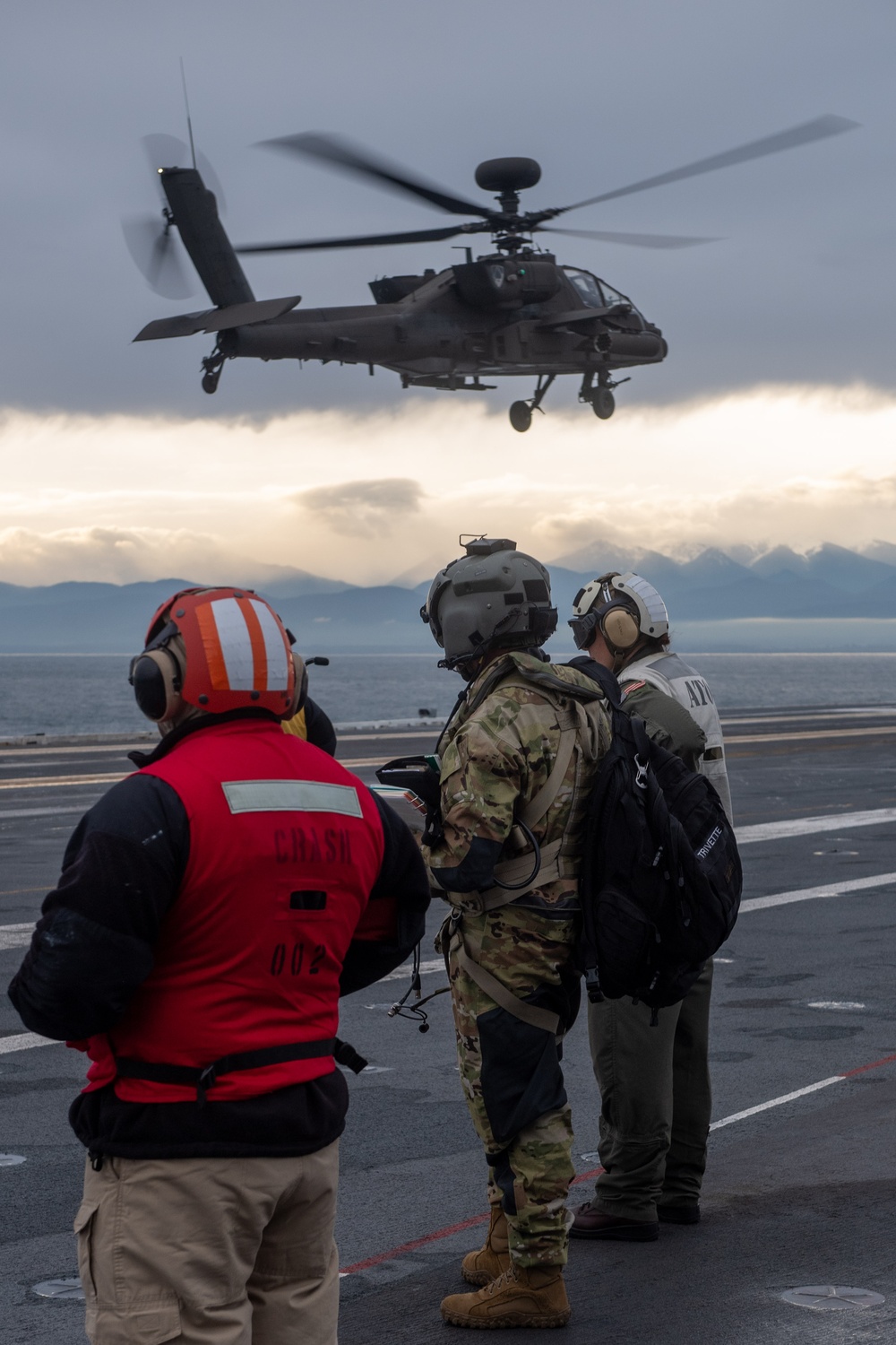 USS Ronald Reagan (CVN 76) conducts joint flight deck operations with the U.S. Army