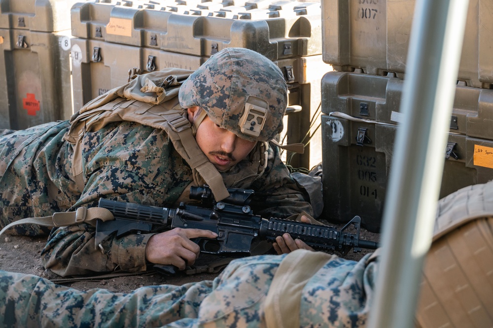 U.S. Navy corpsmen conduct mass casualty evacuation drill during Steel Knight 24