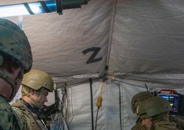 U.S. Navy corpsmen conduct mass casualty evacuation drill during Steel Knight 24