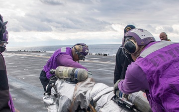 Flight Deck Fire Drill aboard USS America (LHA 6)