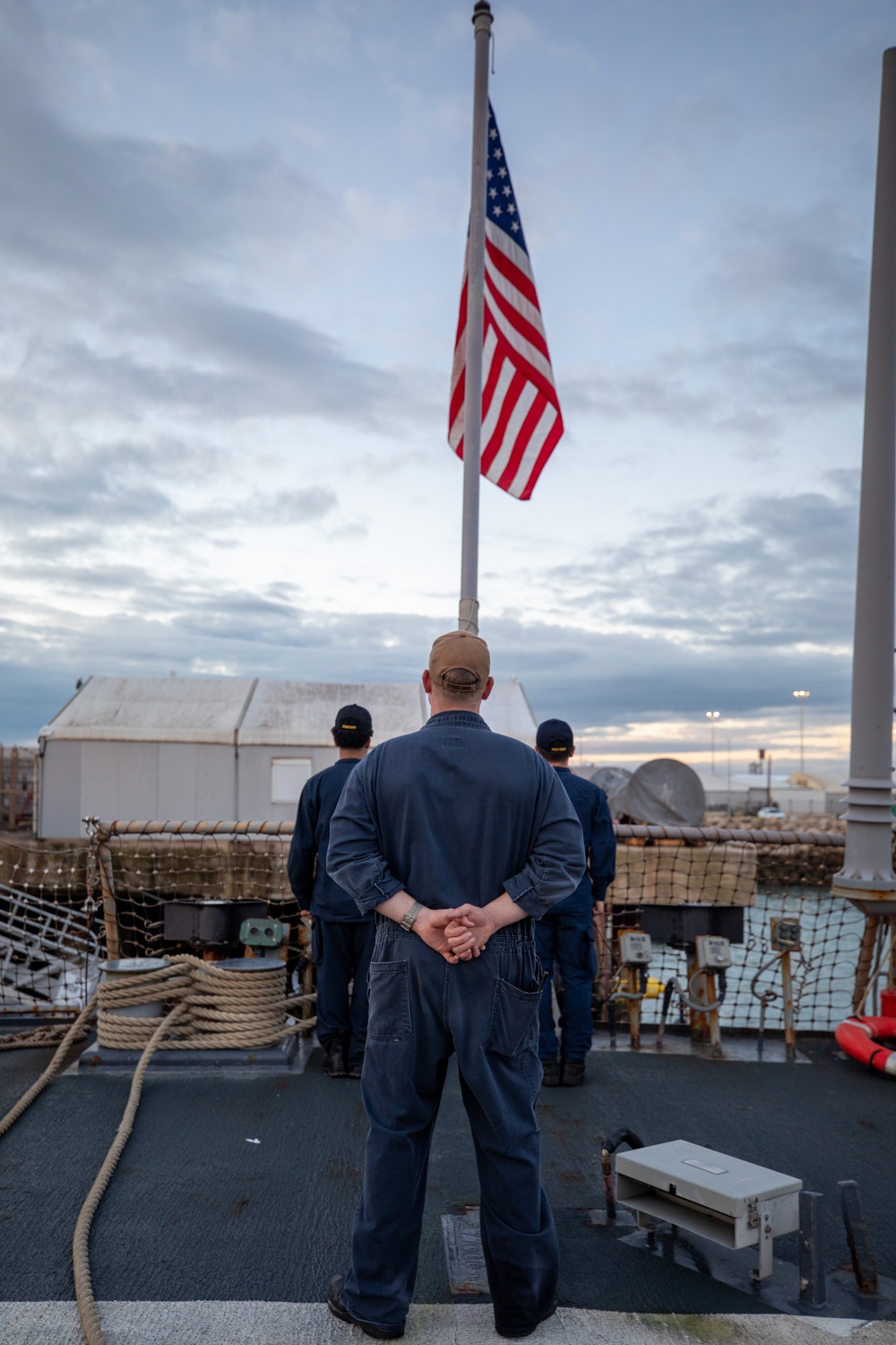 Evening Colors aboard the USS Cole