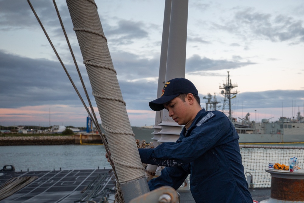 Evening Colors aboard the USS Cole