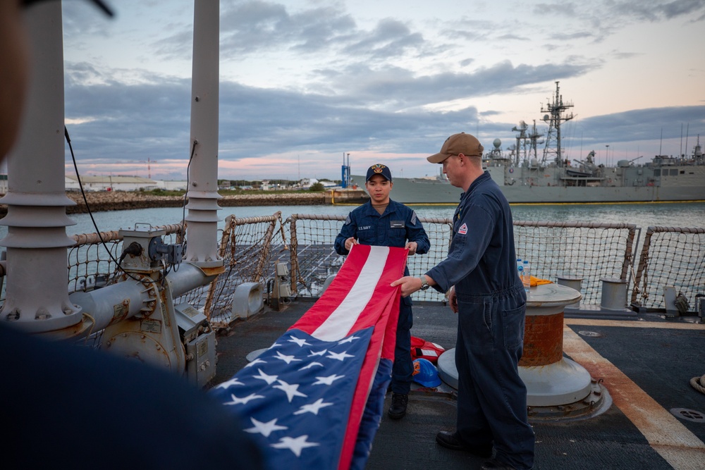 Evening Colors aboard the USS Cole