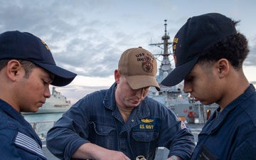 Evening Colors aboard the USS Cole