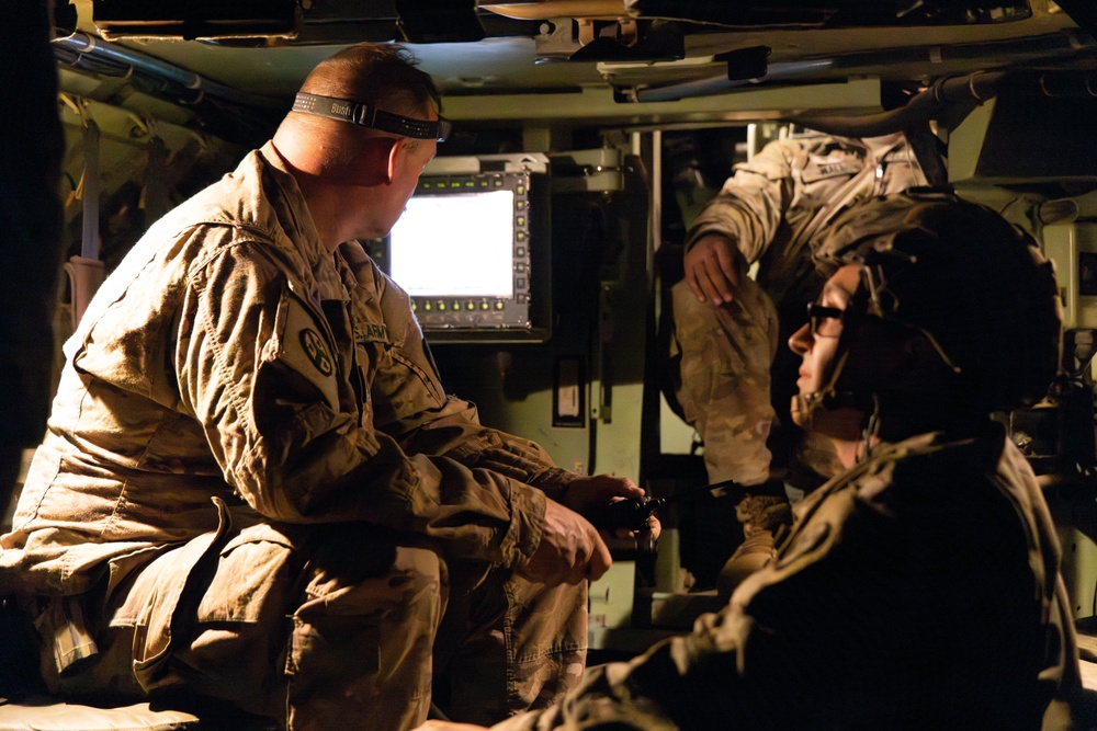 Coalition Forces Perform Preventative Maintenance Checks on Bradley Fighting Vehicles in Syria