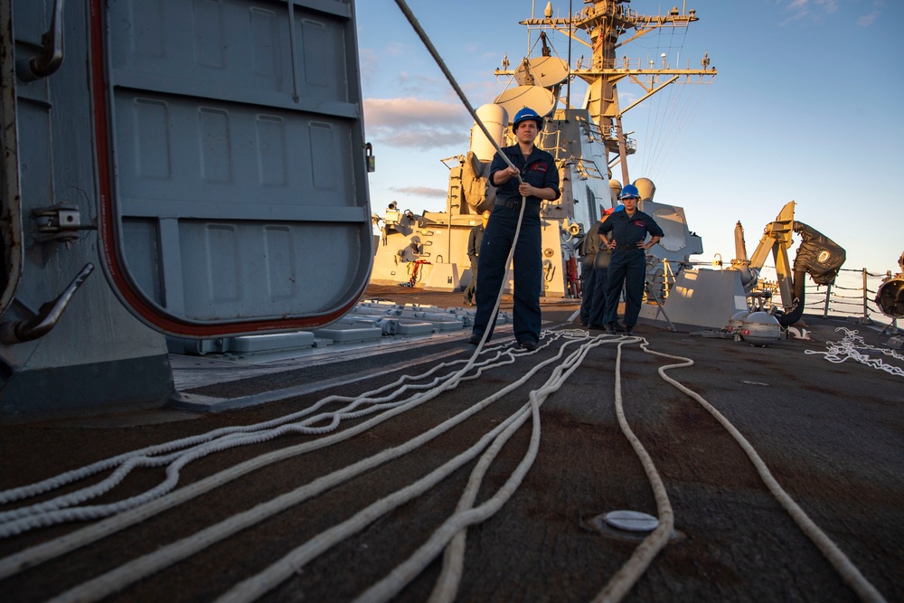 USS Sterett conducts routine operations as part of the Carl Vinson Carrier Strike Group