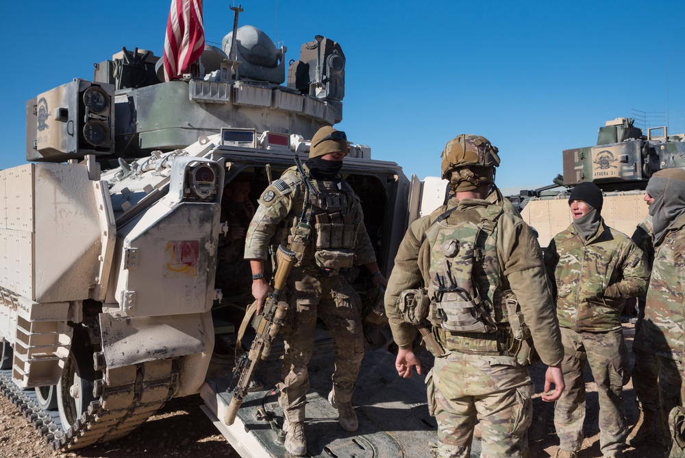 Coalition Forces Deploy M2A3 Bradley Fighting Vehicles