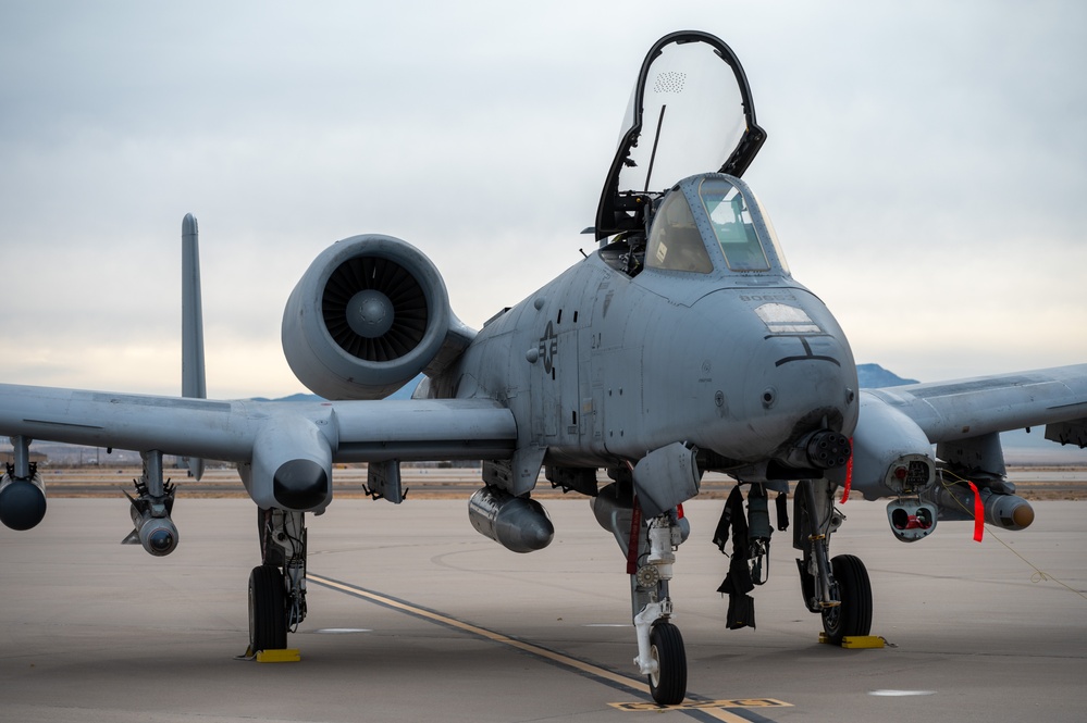 An A-10 Thunderbolt II stops for refueling