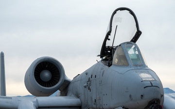 An A-10 Thunderbolt II stops for refueling