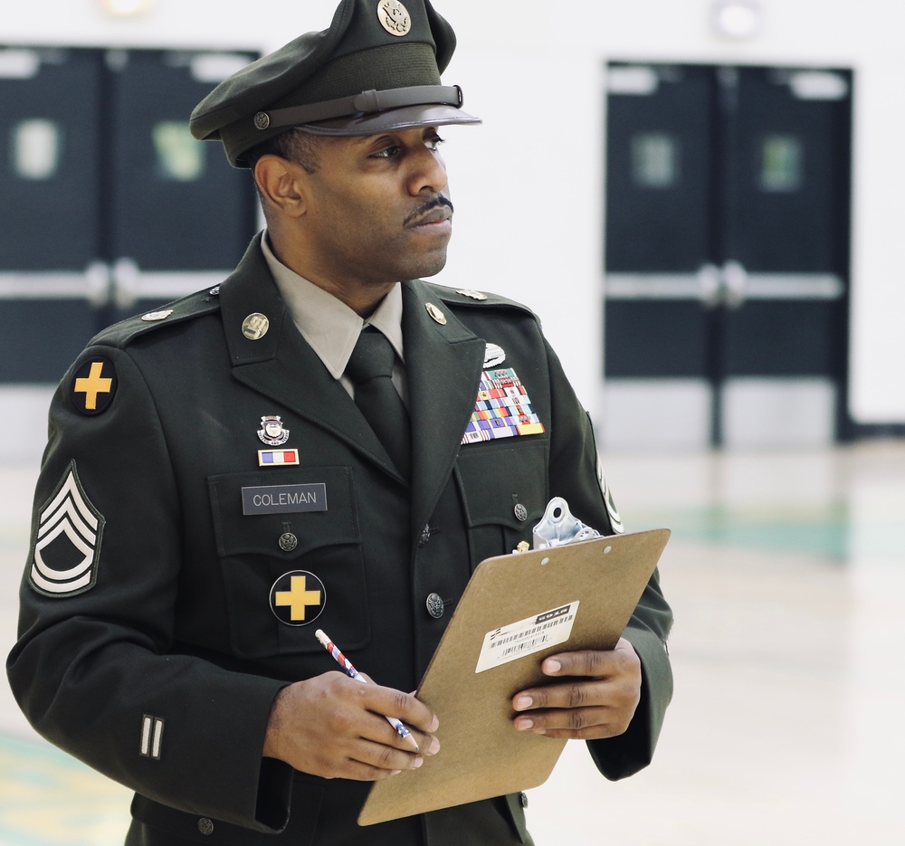 Illinois Army National Guard Recruiters Judge Chicago’s JROTC Drill Competition