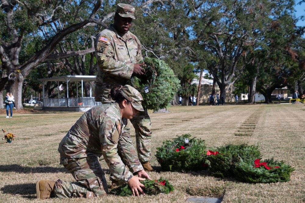 Laying Wreaths In Remembrance