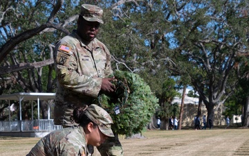 Laying Wreaths In Remembrance