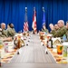 Canadian Armed Forces Chief Warrant Officer shares lunch with USAF, CAF leaders