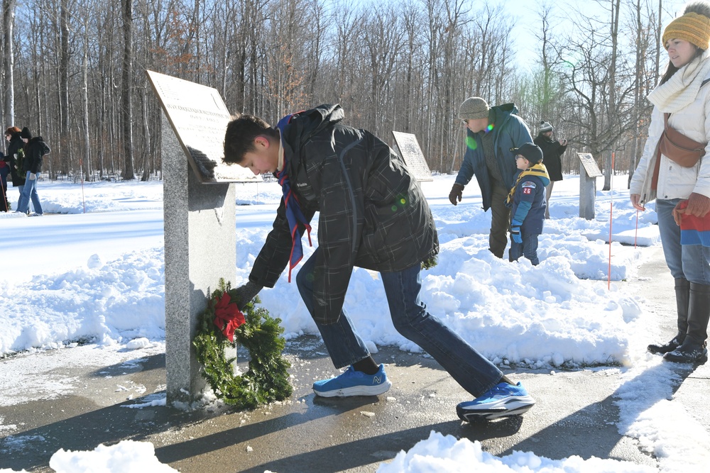 Scouts honor veterans with Wreaths Across America at Fort Drum