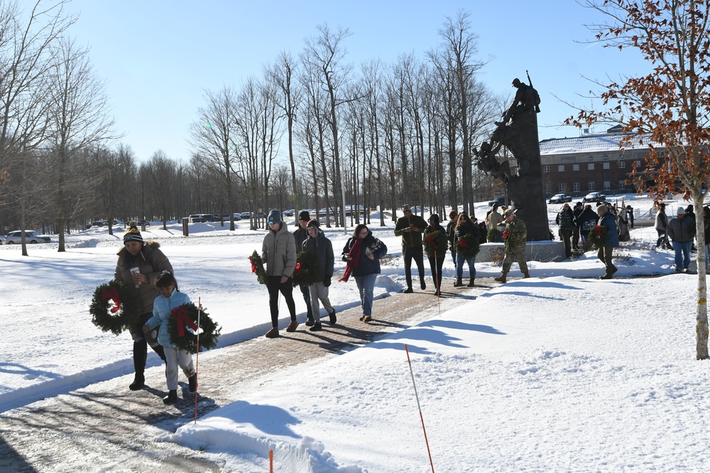 Scouts honor veterans with Wreaths Across America at Fort Drum