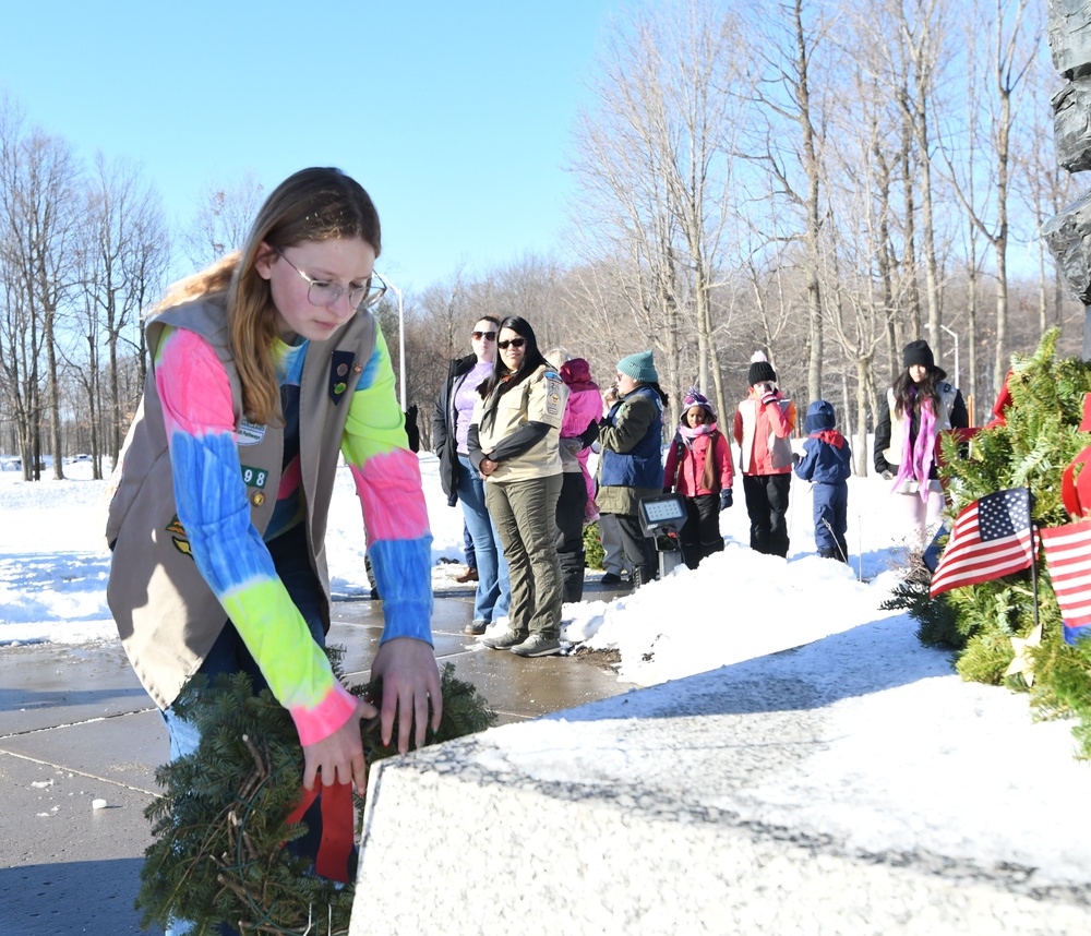 Scouts honor veterans with Wreaths Across America at Fort Drum