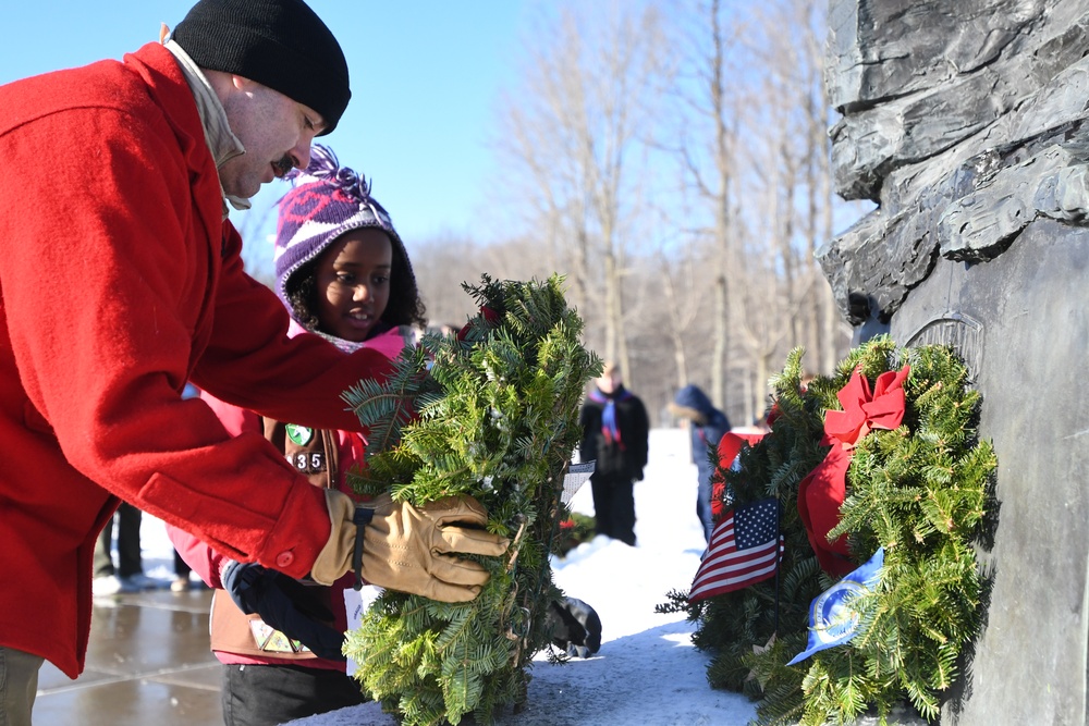 Scouts honor veterans with Wreaths Across America at Fort Drum