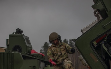 41st Field Artillery Brigade conducts maintenance on M270A2 Multiple Launch Rocket System