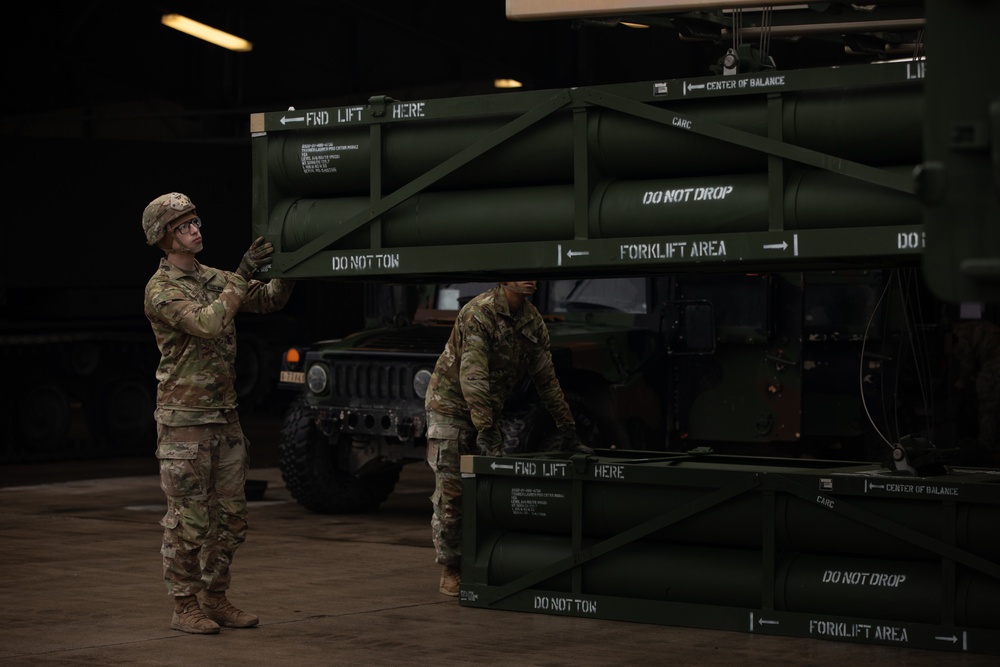 41st Field Artillery Brigade conducts maintenance on M270A2 Multiple Launch Rocket System