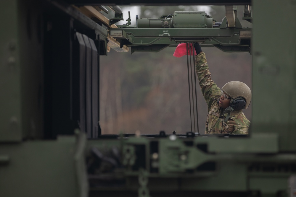 41st Field Artillery Brigade conducts maintenance on M270A2 Multiple Launch Rocket System