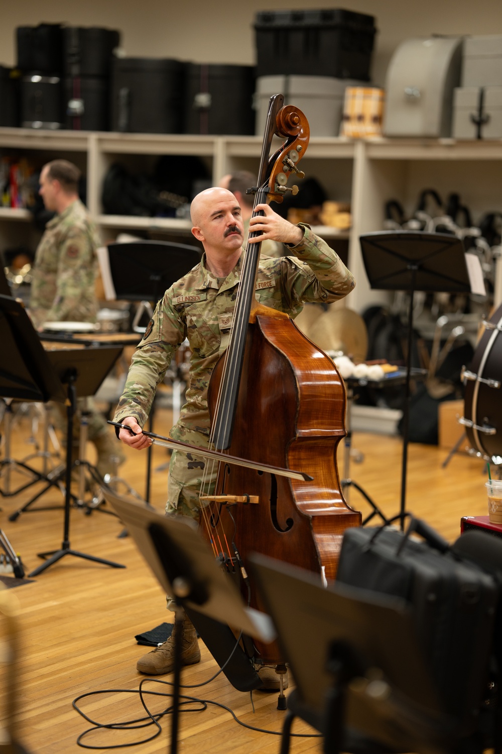 The United States Air Force Band of the West reherses for Holiday in Blue.