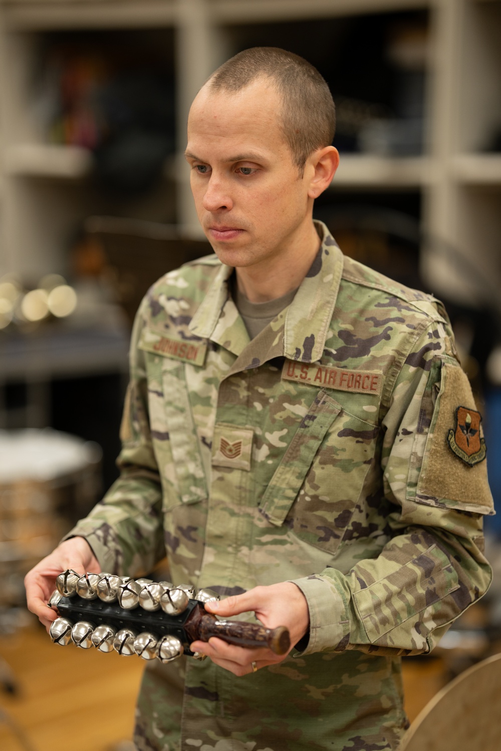 The United States Air Force Band of the West reherses for Holiday in Blue.