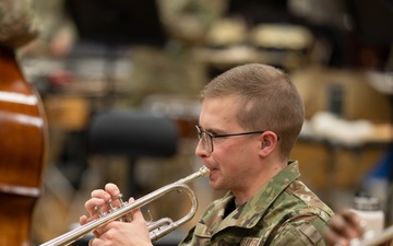 The United States Air Force Band of the West reherses for Holiday in Blue.