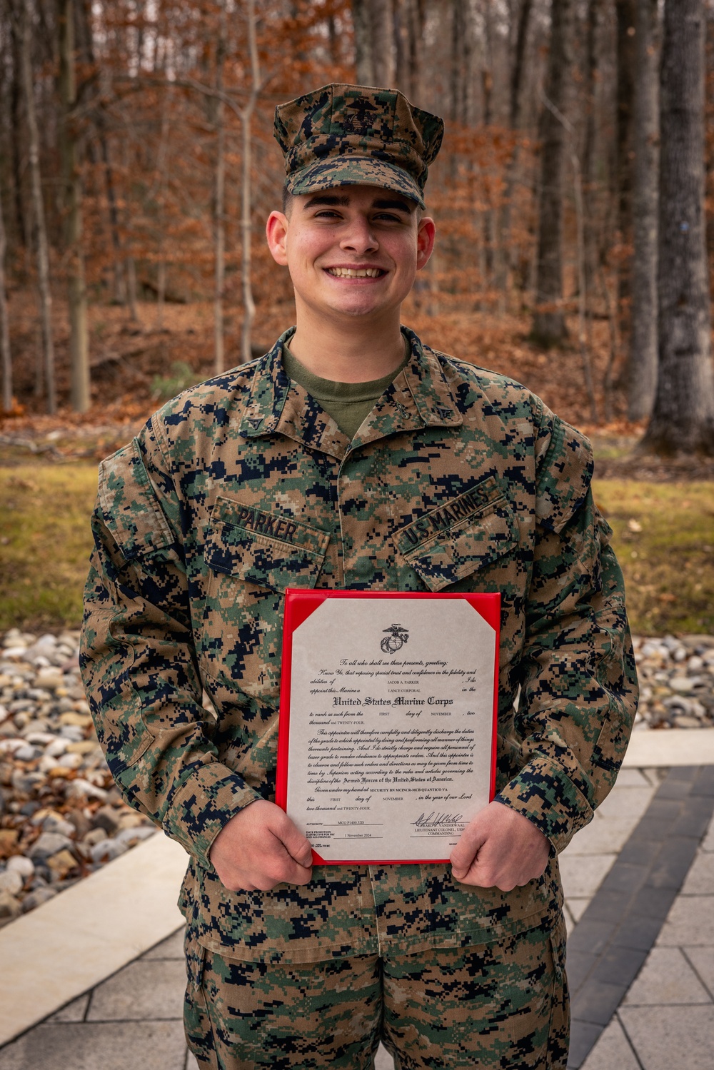 Combat graphics specialist Pfc. Parker promotes to Lance Corporal