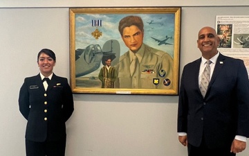 Navy Pilot Attends Ceremony Honoring Decorated Indian American Veteran and Former Hollywood Actor