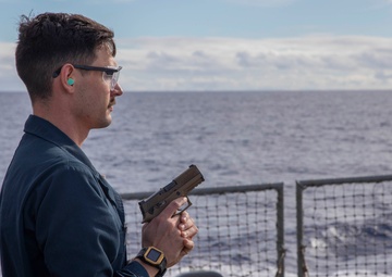 USS Spruance conducts small-arms live-fire exercise