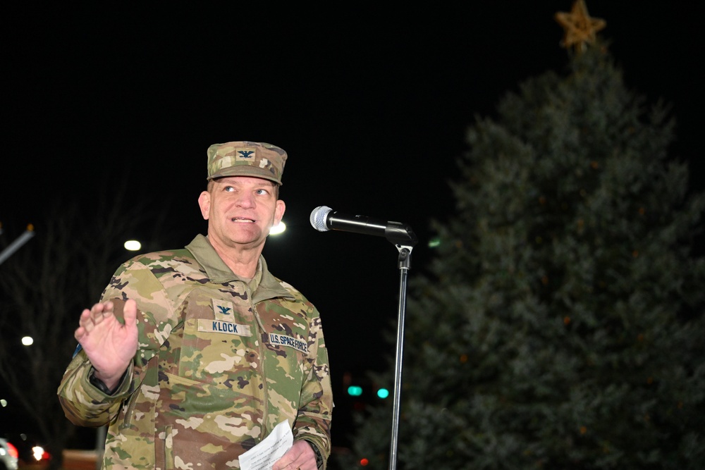 Peterson Space Force Base holds Christmas tree lighting event